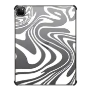 iPad Pro 12.9-inch (5th/6th gen) iPad Impact Case Marble Transparent Trippy Wavy Swirl White Spiral Warp Twirl Retro 70s Psychedelic Acid Groovy Abstract Pattern