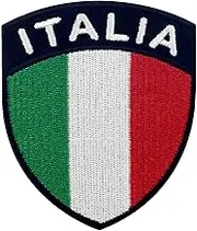 EmbTao Italy Shield Flag Patch Embroidered Applique Iron On Sew On Italian National Emblem