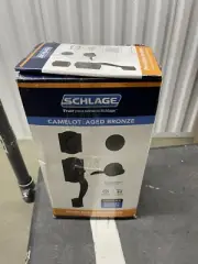 Schlage F60 CAM 716 GEO Camelot Georgian Knob Handleset Aged Bronze BRAND NEW