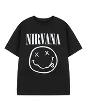 Nirvana Boys Short Sleeved T-Shirt Black Logo 13-14 Years