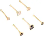 [Lovisa] Gold Plated Surgical Steel Graduating Nose Stud 6-Pack | Premium PVD Gold-Plating | Hypoallergenic | On Trend Designs