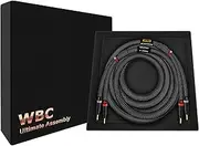 WORLDS BEST CABLES 10 Foot Ultimate - 7 AWG - Ultra-Pure OFC - Premium Audiophile HiFi Single Speaker Cable for Center Channel with Eminence Gold Banana Plugs & Carbon Tweed Jacket