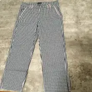 Golfino Pants Black White Check Womens Size 6 US 10 UK Vichy Capri Slim Fit BNWT