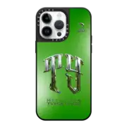 iPhone 14 Pro Max Mirror Case MagSafe Compatible Pre Evolution logo - TY logo in Neon Green