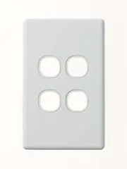 Beacon Lighting Lucci Power Gravity 4 Gang Plate Only in Matte White