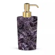 Amethyst Stone Soap Dispenser Golden Pump Lotion Dispenser Vanity Top Bath Decor