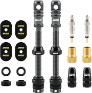 Tubeless Presta Valve Stem, Presta Valve Stem Kit with Valve Core Remover Tool and Valve Stem Cap, 65mm Grey