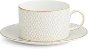 Wedgwood Geo Gold Tea Cup & Saucer, Approx. 7.8 fl oz (200 ml), Wedding Gift, Gift 40007548