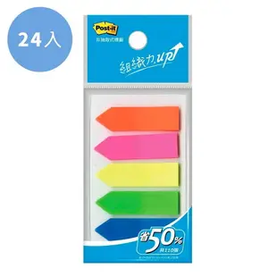 3M Post-it 可再貼非抽取式5色標 12公釐 X 43公釐 X 24入 584-5