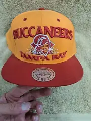 Tampa Bay Buccaneers Old Logo Orange Mitchell And Ness Snapback Hat Cap NFL- NWT