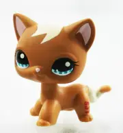 2'' Brown Cat Mini Pet Shop Toys LPS #1170 Kids Toys Kitten Kitty Short Hair