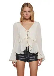 [Current Mood] Forever Me Peasant Top - Off White
