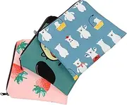 Beatifufu 3Pcs Portable Sanitary Storage Bag Reusable Tampon Holder Cute Period Organizer for Women for Travel Office School Multi Function Holder