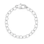5-6" Heart Link Chain Baby/Toddler/Kids Bracelet - Sterling Silver