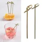 Decoration Kitchen & Bar Bamboo Knot Skewers Cocktail Picks Stick Fruit Forks
