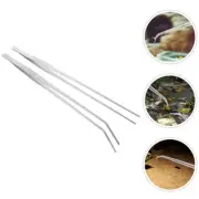 2 PCS Feeding Tongs Reptile Raising Tool Tweezers Fish Tank Grabber