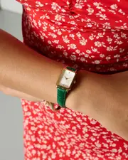 [Rosefield] Rosefield Women's Octagon Xs Watch in White/Emerald/Gold One Size White/Emerald/Gold