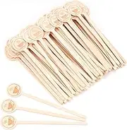 100Pcs Coffee Stirrers-5.9 Inch Natural Wooden Stir Sticks with Round Ends, Disposable Biodegradable Cafe Grade Coffee Stir Sticks Wood Beverage Mixer for Coffee Cocktails Milk Tea