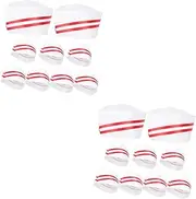[VALICLUD] 2sets Chef Kitchen Hat Tall Stylish Restaurant Waiter Hat Made from Skin-Friendly Material for Comfort 9pcs*2