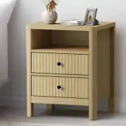 Amaro 2 Draw Ripple Front Bedside Table | Modern Storage Bedside Unit Nightstand