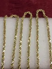 24 Inches 10kt Yellow Gold Rope Chain Not Scrap 2mm