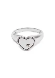 Yvonne Leon Baby Chevaliere 9kt White Gold Pinky Ring - Silver 45 (UK H)