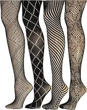 4 Pack Sexy Fishnet Stoking Tights Hosiery For Women By Frenchic Extended Sizes
