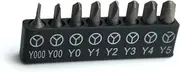 ABSTW1 Triwing Bit Set starting with size .6mm (Y000) for iPhone, 8 Tri-Wing (Y) sizes included up to Y5