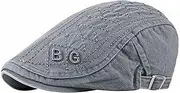 [LAIFEKE] Newsboy Hats for Men Embroidered Duckbill Hat Adjustable Flat Cap Cotton Driving Cabbie Cap