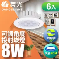 在飛比找Yahoo奇摩購物中心優惠-(6入)舞光 LED 8W 崁孔9CM 歡笑崁燈 快接頭快速