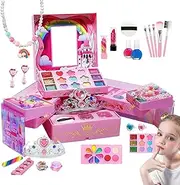 Washable Cosmetic Set | Princess Cosmetic Kit | Toddler Play Toys | Pretend Makeup Kit | Kids Makeup Play | Play Makeup Set | Toy Cosmetic Set | Large Storage Box for Friends, Family