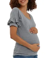 Nom Maternity Maria Ruffle Nursing Top