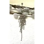 Crystal Belly Button Ring With Dangling Rhinestone Tassels