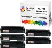 5 Pack Black Compatible Toner Cartridge for Ricoh TYPE-SPC252HB 407720 (6,500 Pages) for Lanier SPC252DN SPC252SF Ricoh Aficio SP C252DN C252SF C262DNW C262SFNW