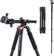 Horizontal Camera Tripod 75 Inch Aluminum 360 Degree Ball Head Quick Release Pla