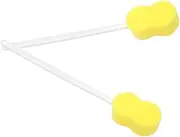 Didiseaon 2 Pack Long Handle Bath Brush Shower Back Scrubber Body Exfoliating Brush Sponge on Stick for Easy Bathing