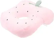 ibasenice Ear Piercing Pillow for Sides Sleeper, Cartoon Strawberry O-Shaped Side Sleeping Pillow Ear Guard Pillow Soft Nap Donut Pillow for Slender Teenagers Ladies