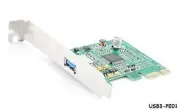 Single Port USB 3.0 SuperSpeed 5Gbps PCI Express Controller Card, USB3-PE01