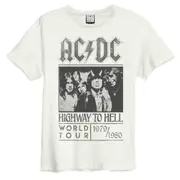 AC/DC Unisex Adult Highway To Hell Tour AC/DC Vintage T-Shirt (White) - GD1696