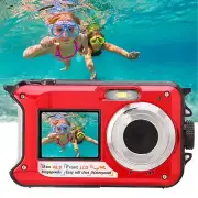 Full HD 2.7K 48MP 10ft Water Resistant Underwater Digital Camera 16X Zoom Red