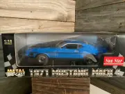 SUN STAR 1:18 DIECAST 1971 MUSTANG MACH 1 351 RAM AIR GRABBER BLUE #MB3