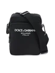 Dolce & Gabbana Nylon Crossbody Bag With Rubberized Logo Detail
