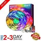 200ft Bluetooth RGB LED Strip Lights with Music Sync - Color Changing Ambiance