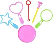 HEALSOPTHY 6Pcs Colorful Bubble Wand Set Safe Blowing Bubble Maker for Lightweight Outdoor Fun for Activities