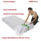 3 x Single Size Mattress Protect Plastic Cover Moving & Storage Bag