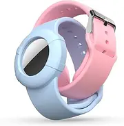Air Tag Wristband (2 Pack) - Soft Silicone Bracelet for Kids - Lightweight GPS Tracker Holder Compatible With Apple Air Tag Child's Watch Band