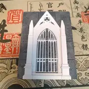 Gothic Door Windows 1/12 Scale Dollhouse Miniatures Luxury Accessories Unpainted