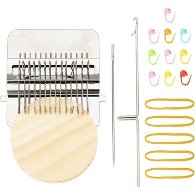 Small Weaving Frame Kit with 14 Hooks Mini Darning Frame Speedweve Type papGx