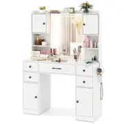 Costway Makeup Vanity Desk LED Lighted Mirror Dressing Table