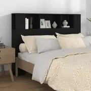 Headboard Cabinet Black 140 cm vidaXL
